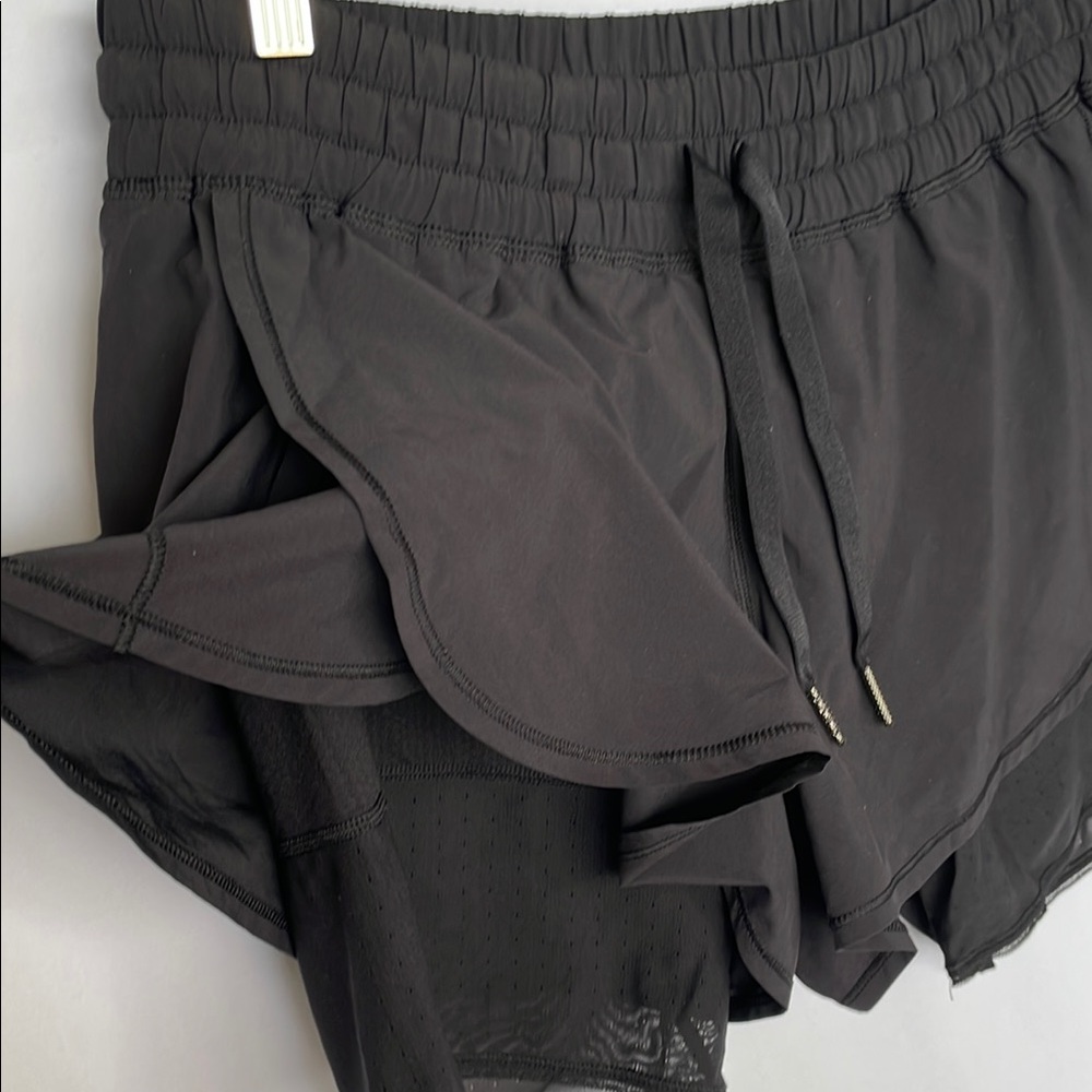 Black Women's Athletic Shorts with Built-In Liner